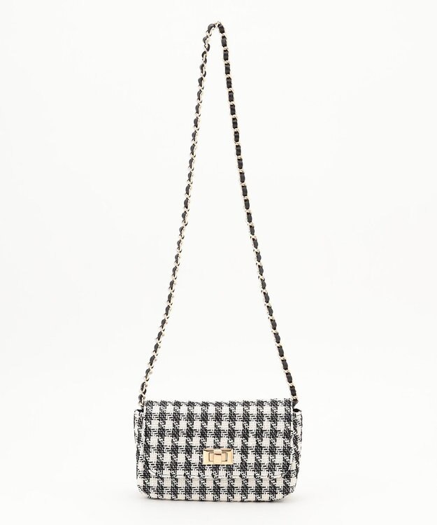 ANY SIS ツイードチェーン バッグ モノトーン千鳥