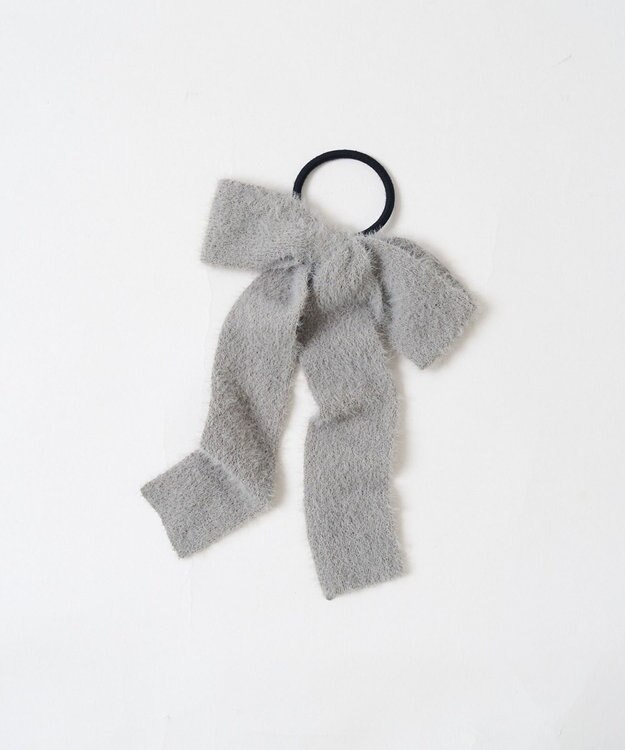 WEGO Lシャギーニットリボンゴム グレー