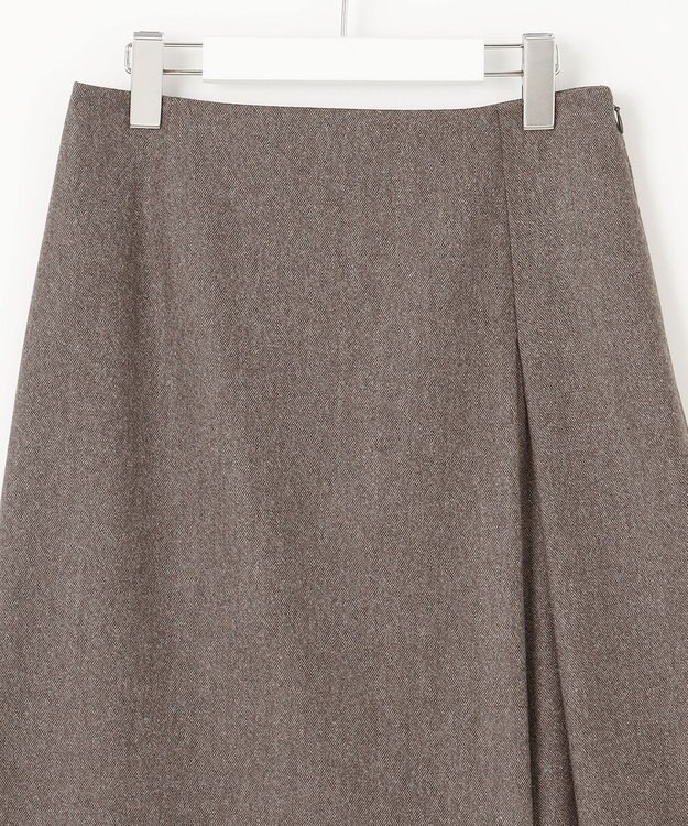 J.PRESS LADIES S 【セットアップ対応】ウールストレッチツイード スカート ダークブラウン系