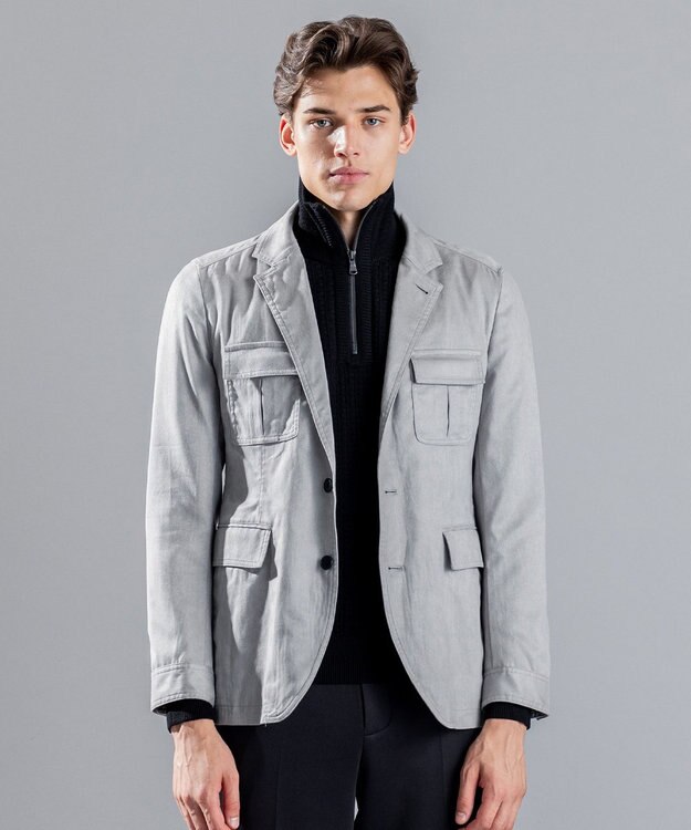 JOSEPH HOMME コマスウェード フィールドジャケット ライトグレー系