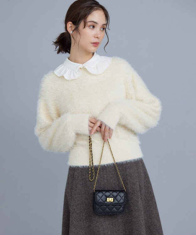 組曲 フリルカラーブラウス アイボリー系