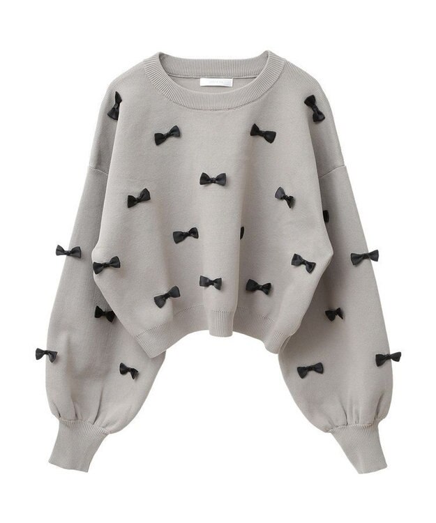 Green Parks ・ｓｗｉｎｇ　ｂｙ　メニーリボンニット Gray Beige