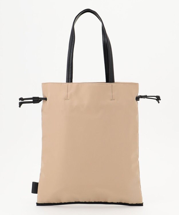 自由区 ナイロン巾着サブトート バッグ サンドベージュ