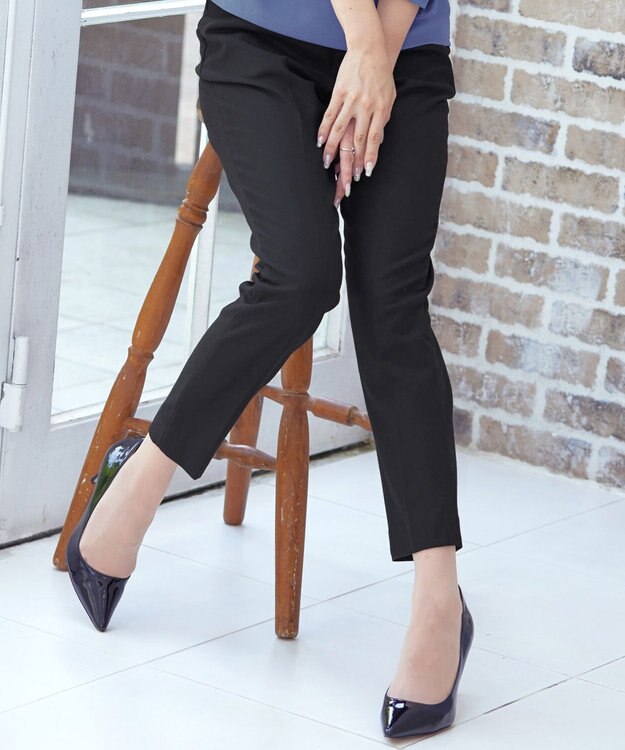 Tiaclasse 【安田美沙子さん着用・洗える】T/R両面起毛ストレッチパンツ ブラック