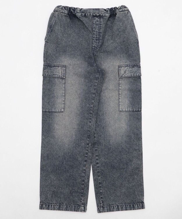 WEGO 【KIDS】デニムイージーカーゴパンツ（JUNIOR） デニム中濃加工色