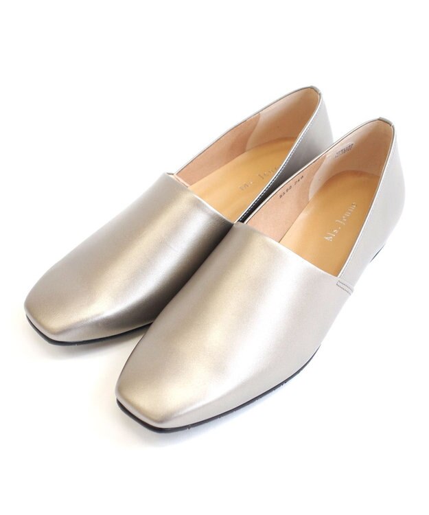 Pointer 日本製 サイドVカットパンプス グレーメタリック