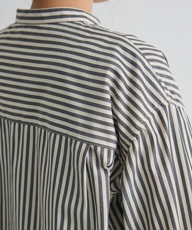 CRAFT STANDARD BOUTIQUE バンドカラーシャツ Stripe Gray