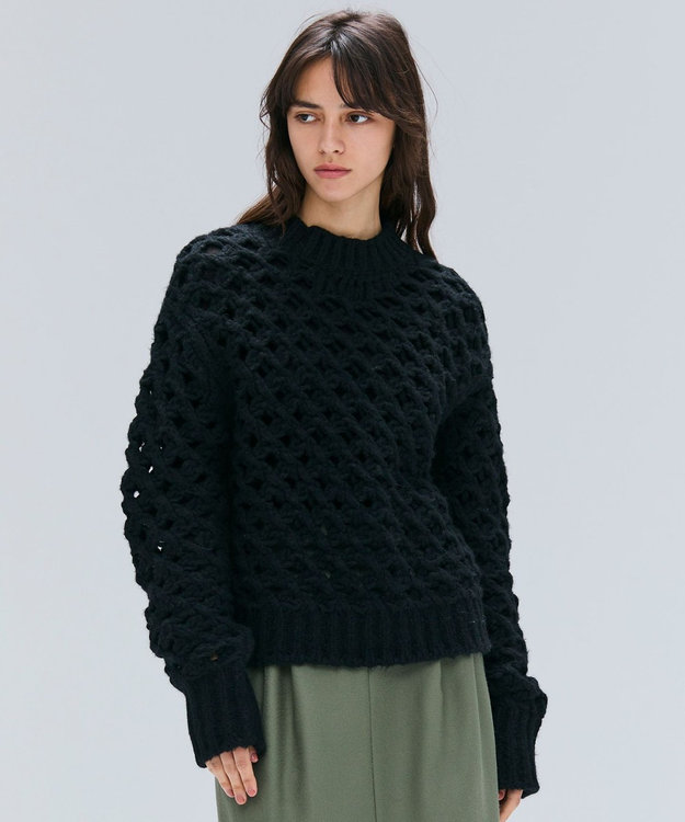 BEIGE， KOKOMO / ウールアルパカメッシュニット Black