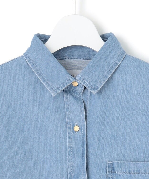 23区 S 【洗える】ライトダンガリー 2WAY シャツ ライトインディゴ