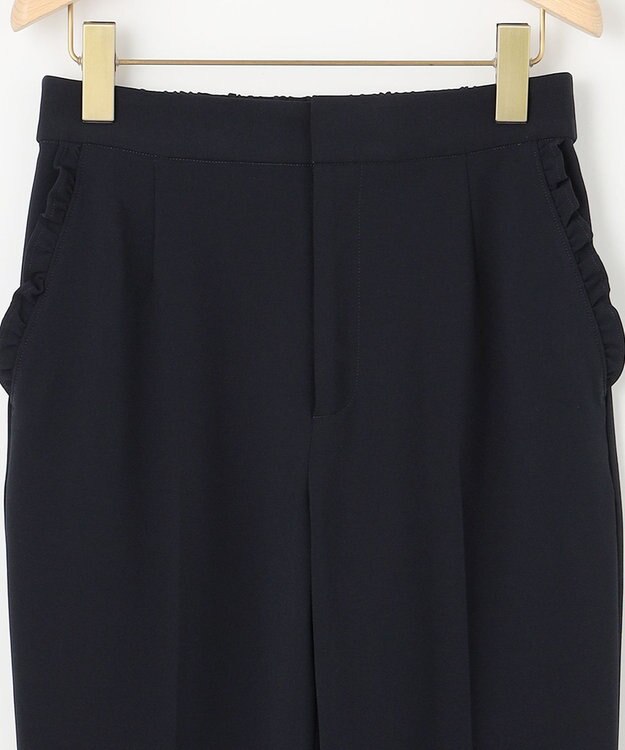 組曲 【KUMIKYOKU NAVY】コンフォータブルドレープフリル テーパードパンツ ネイビー系