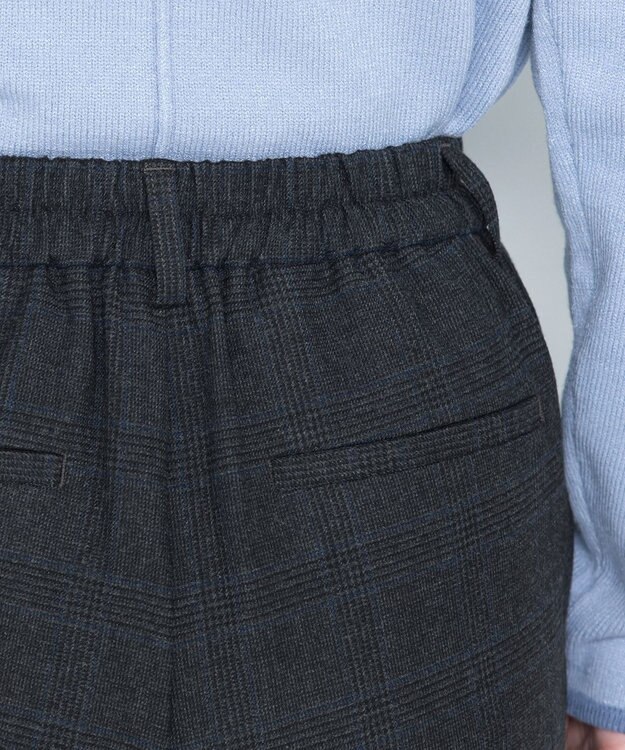 Tiaclasse 【安田美沙子さん着用・洗える】T/R両面起毛ストレッチパンツ グレーチェック