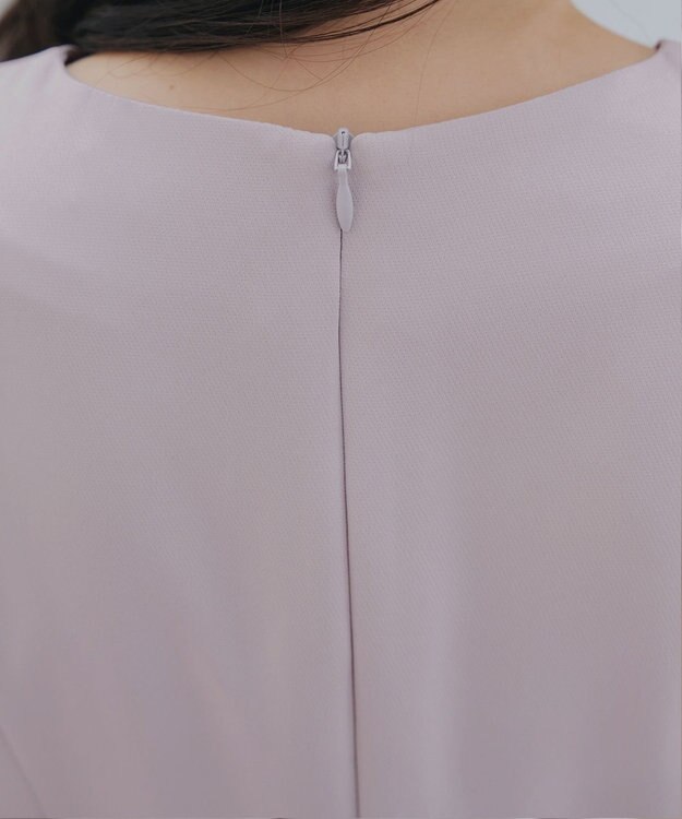 Tiaclasse 【安田美沙子さん着用・新色追加・洗える】ベロアラインフレアワンピース ラベンダーグレー