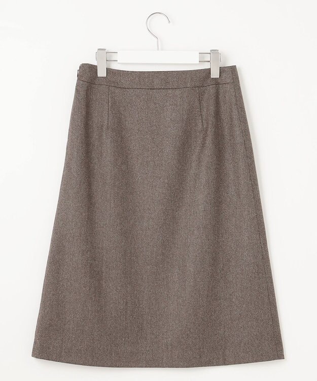 J.PRESS LADIES S 【セットアップ対応】ウールストレッチツイード スカート ダークブラウン系