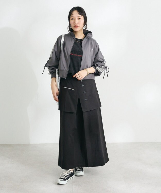 CRAFT STANDARD BOUTIQUE オーバーラップスカート Charcoal Gray