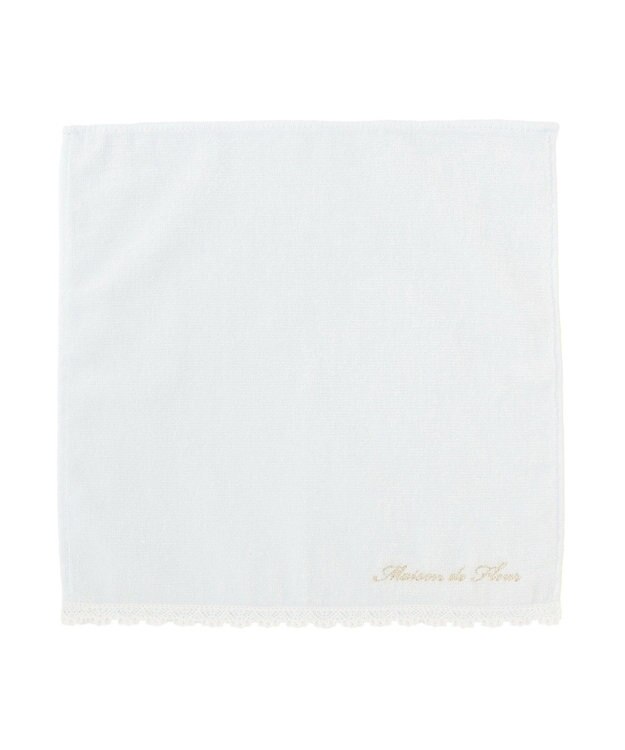 Maison de FLEUR アンダーレースタオルハンカチ Sax