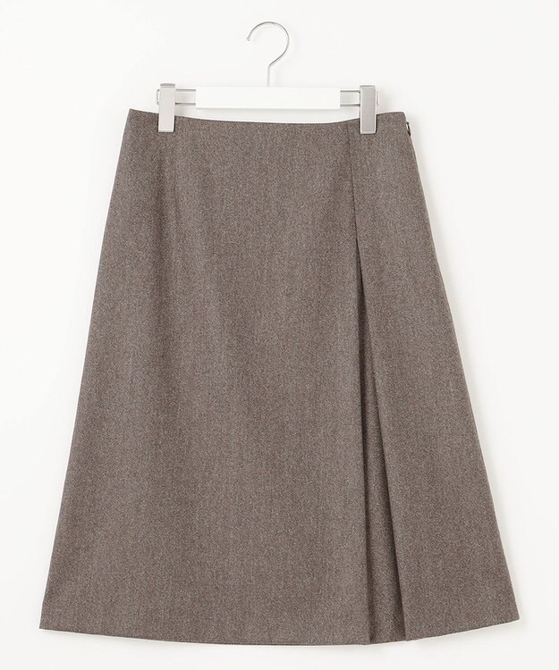 J.PRESS LADIES S 【セットアップ対応】ウールストレッチツイード スカート ダークブラウン系