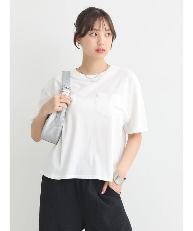 earth music&ecology ポケット刺繍Ｔシャツ Off White