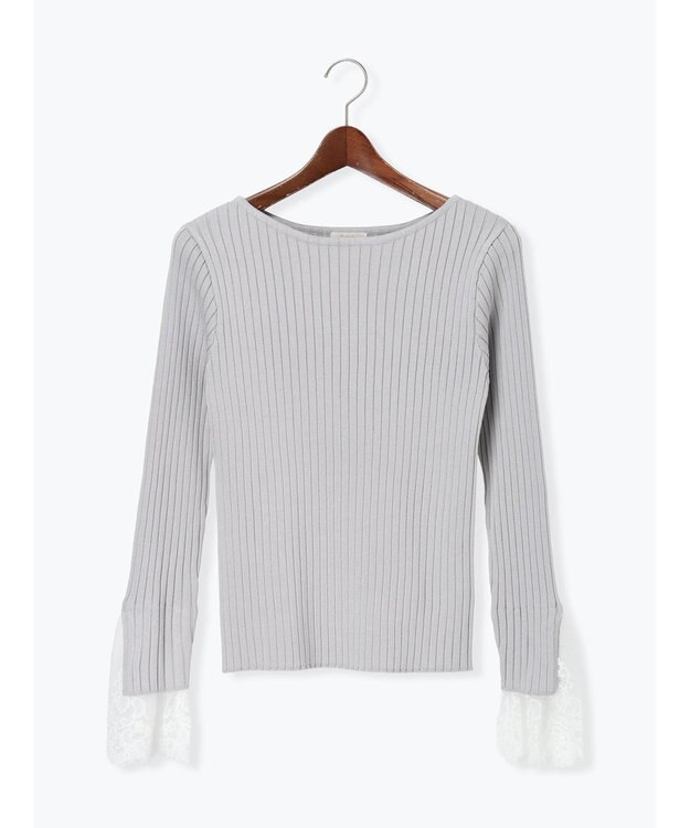 Te chichi レースカフスリブニット Ｓグレー