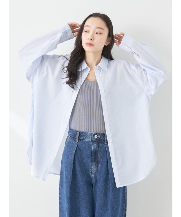 earth music&ecology ＴＲキュプラレギュラーシャツ Off White