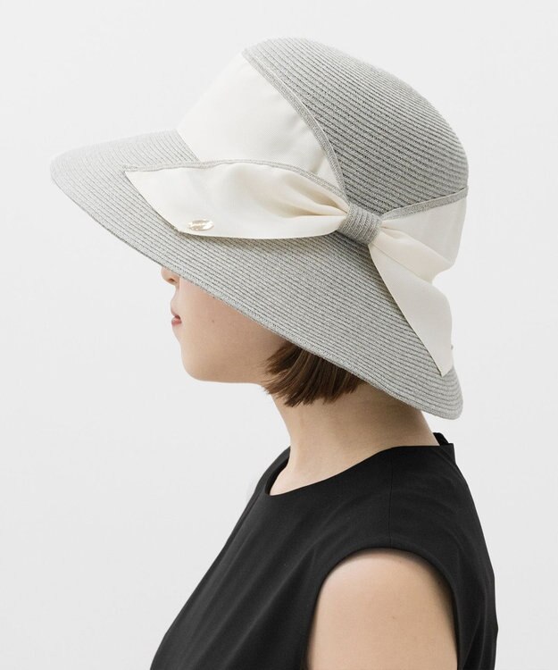 TOCCA 【サイズ調整可】WIDE BRIM BRAIDHAT 帽子 ライトグレー系
