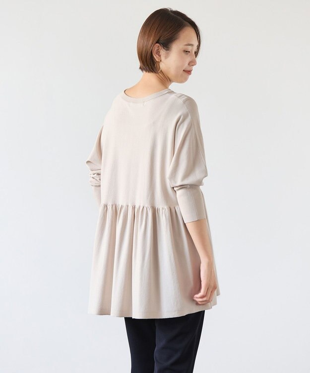 UNFILO L マイビューティニット ペプラム アイボリー