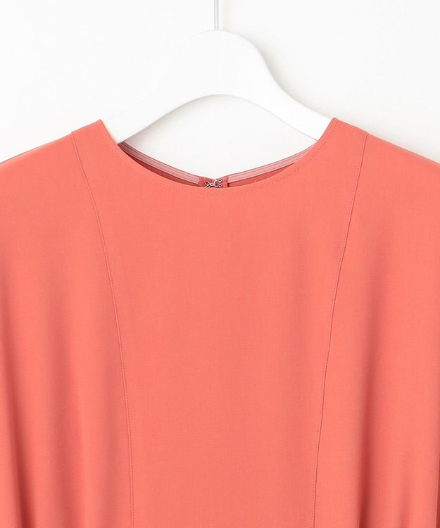 23区 L 【撥水加工/洗える】キューティクルストレッチツイル ワンピース テラコッタピンク系