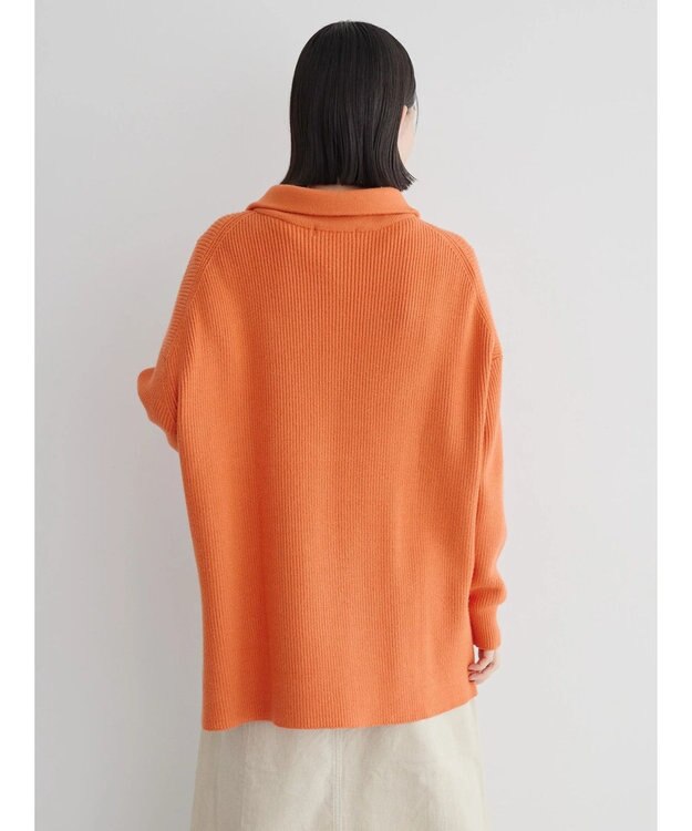 AMERICAN HOLIC バイパチハーフＺＩＰ片畦ニットプルオーバー　 Orange