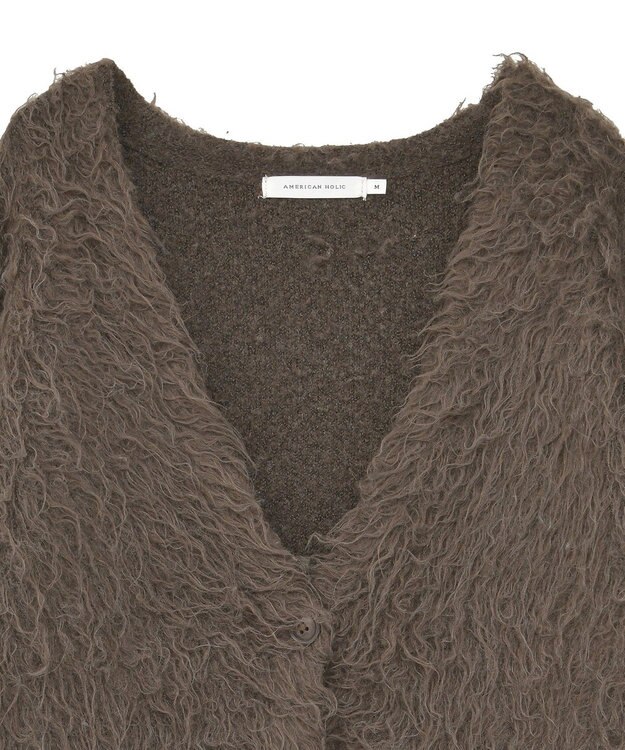 AMERICAN HOLIC カールシャギーカーディガン Brown