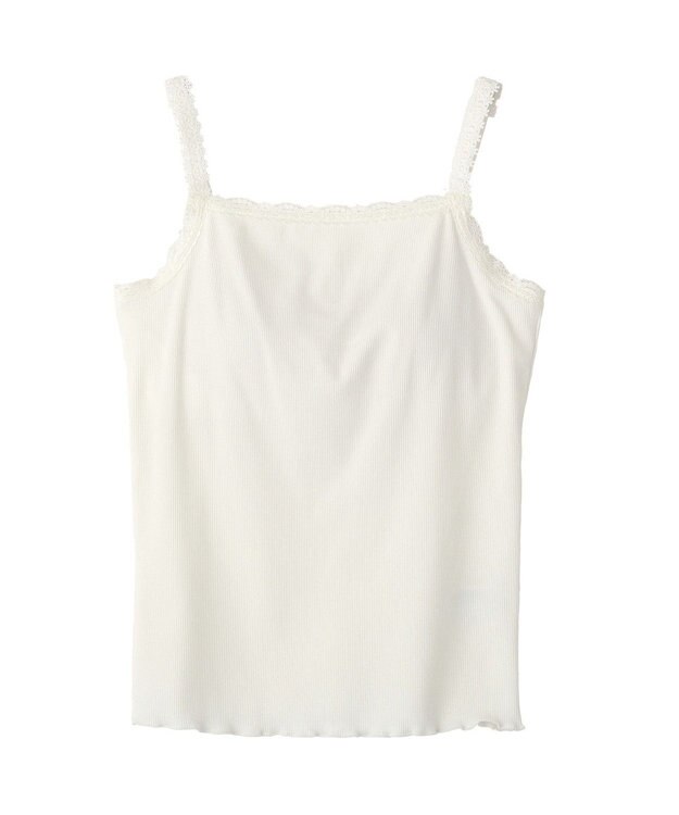 earth music&ecology カップ付レースキャミソール Off White