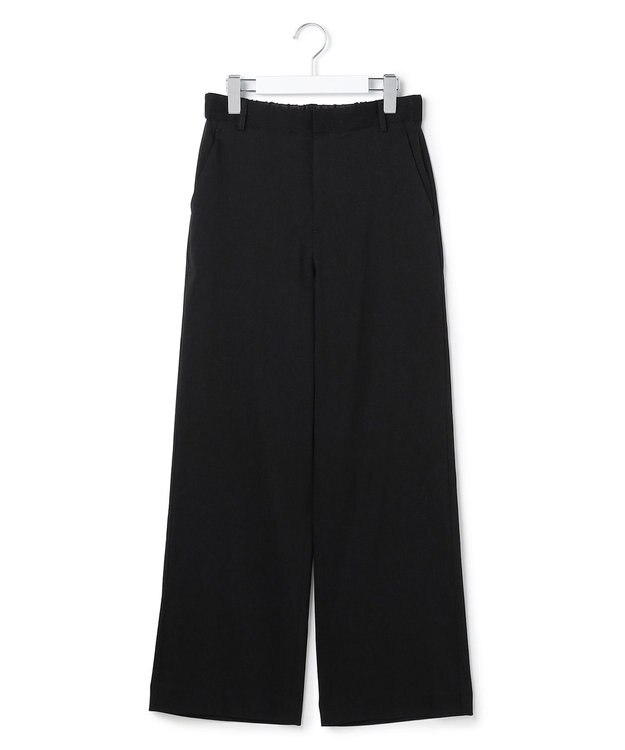 23区 【CanCam・CLASSY.掲載】リネンレーヨンストレッチ ワイドパンツ ブラック系