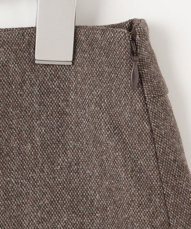 J.PRESS LADIES S 【セットアップ対応】ウールストレッチツイード スカート ダークブラウン系