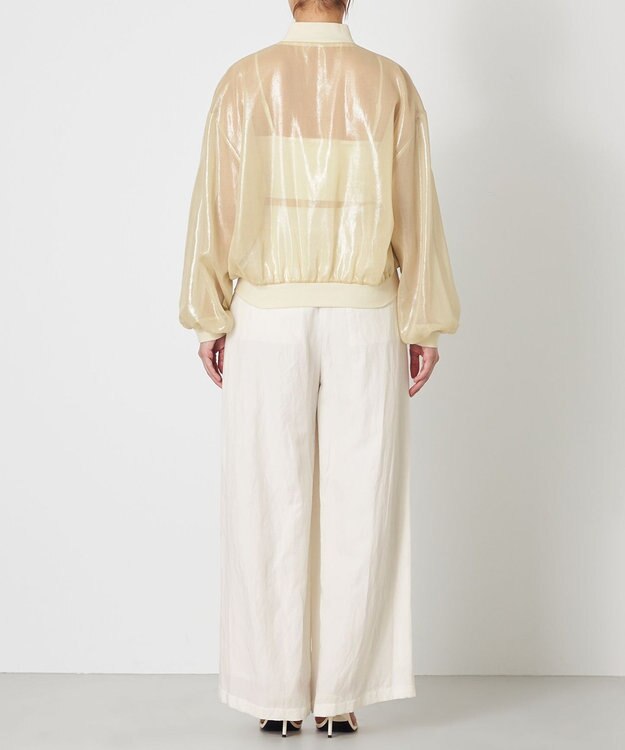 NAVE 【Nave・シアー素材】ラメボイル ブルゾン アイボリー系