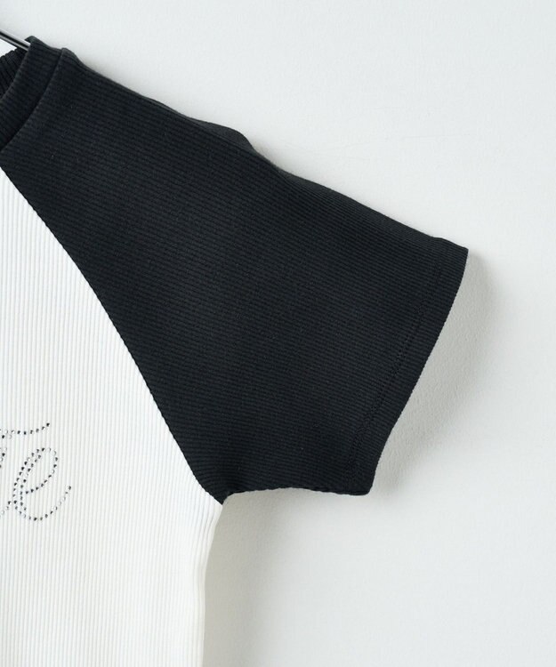 WEGO ラインストーンラグランちびT ホワイトその他