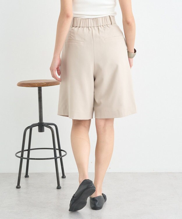 earth music&ecology タックハーフパンツ Beige