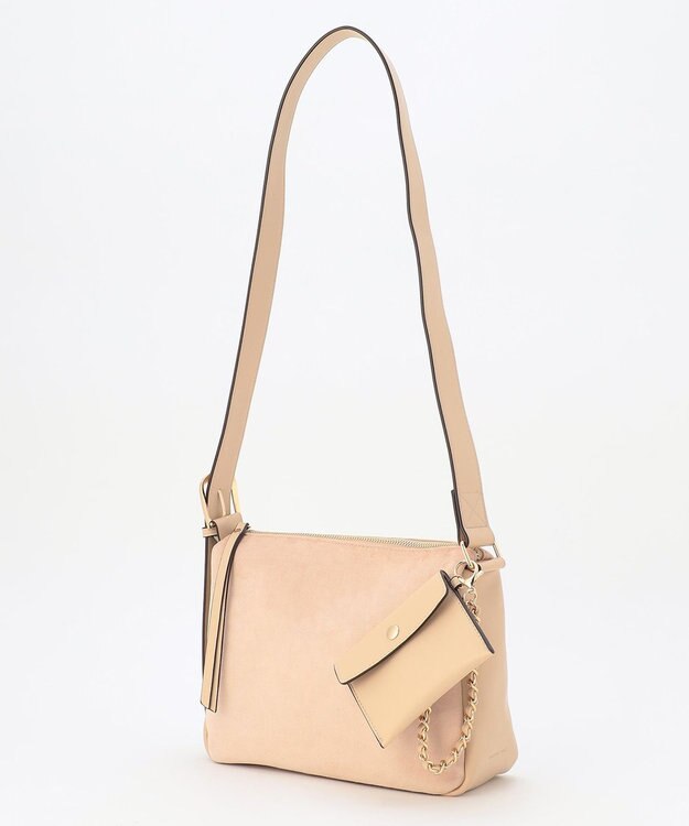 LA BAGAGERIE 【maison vert】 【チェーンチャーム・ミニポーチ付き】2WAYベルトワンショルダー ベージュ