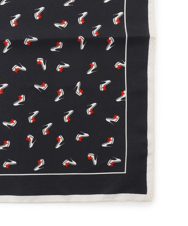 TOCCA 【岡崎紗絵さん着用】RIBBON&HIGHHEEL SILK SCARF シルクスカーフ ブラック系