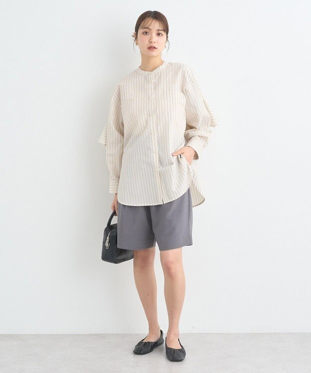 earth music&ecology タックハーフパンツ Gray