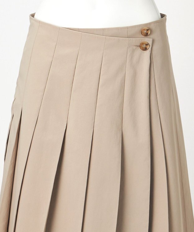 23区 【GOLD LABEL】タスランタイプライター アシンメトリー ラップスカート モカ