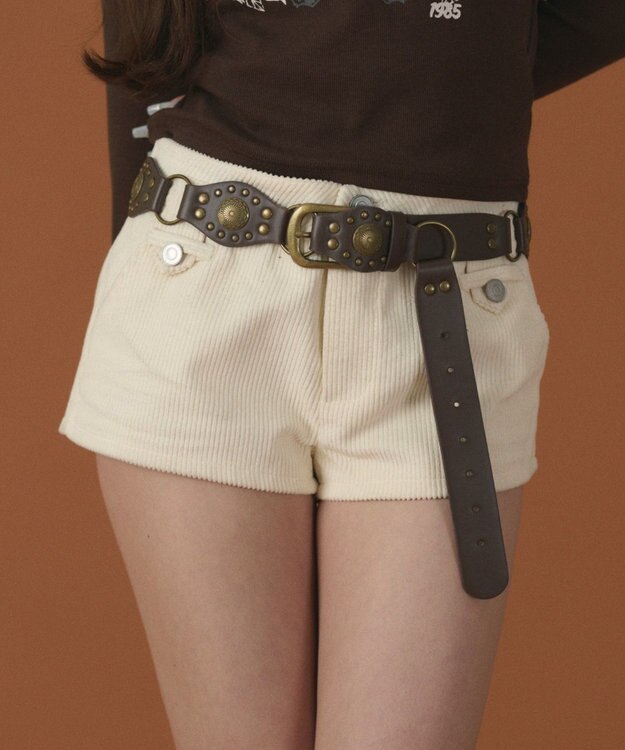 WEGO コーデュロイマイクロショートパンツ ホワイトアイボリー