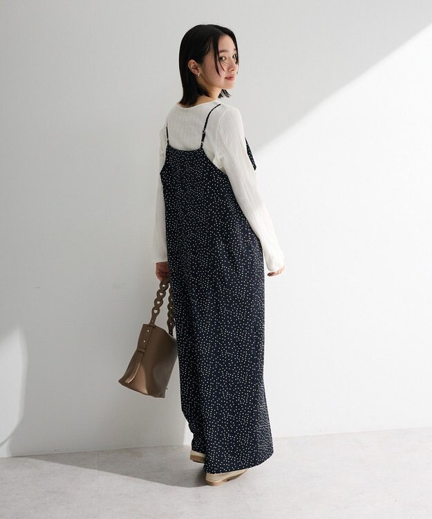 Green Parks フリルサロペット Dot Navy