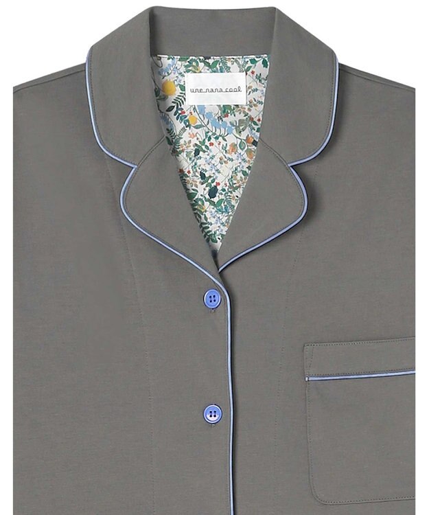 une nana cool 【綿100%】なめらかハイゲージ天竺パジャマ MADE WITH LIBERTY FABRIC チャコールグレー