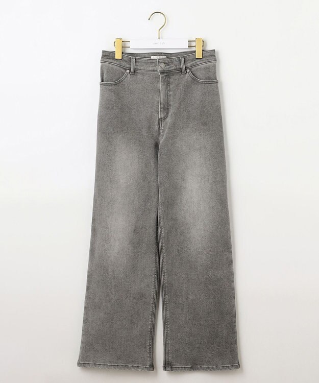 ANY SIS 【洗える】セミワイド デニムパンツ グレー
