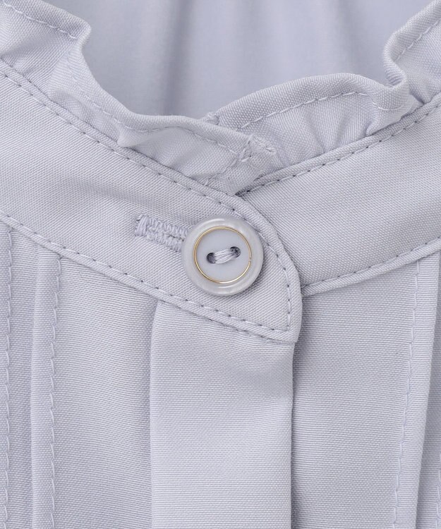 ANY SIS S 【洗える】フリルスタンドピンタック ブラウス ライトブルー