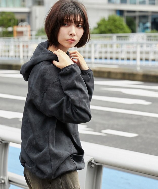 WEGO 【ユニセックス着用ITEM】スノーダイグラフィックビッグパーカー ブラック