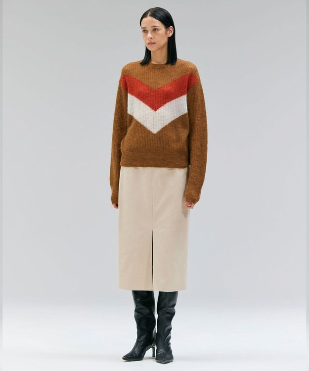 BEIGE， CISCO / フェイクスエードIラインスカート Ecru