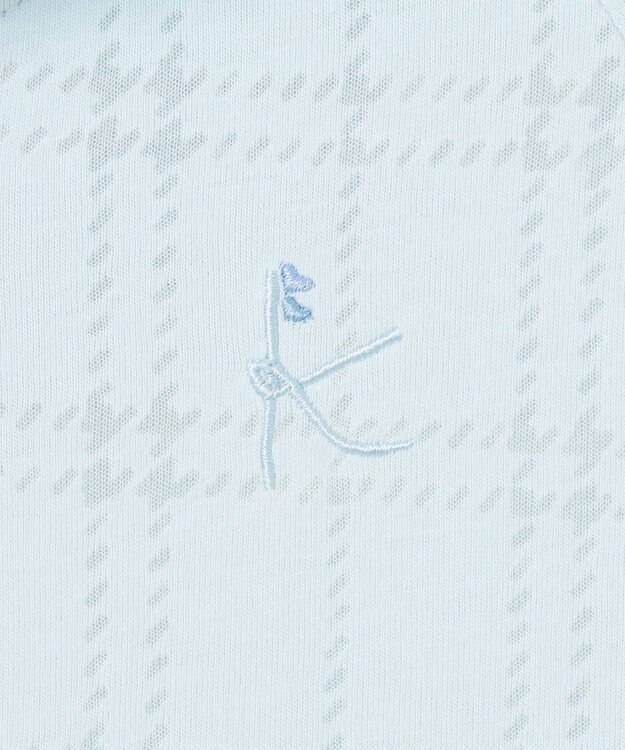 組曲 KIDS 【150-160㎝】【UVケア】オパールチェック パーカー サックスブルー系