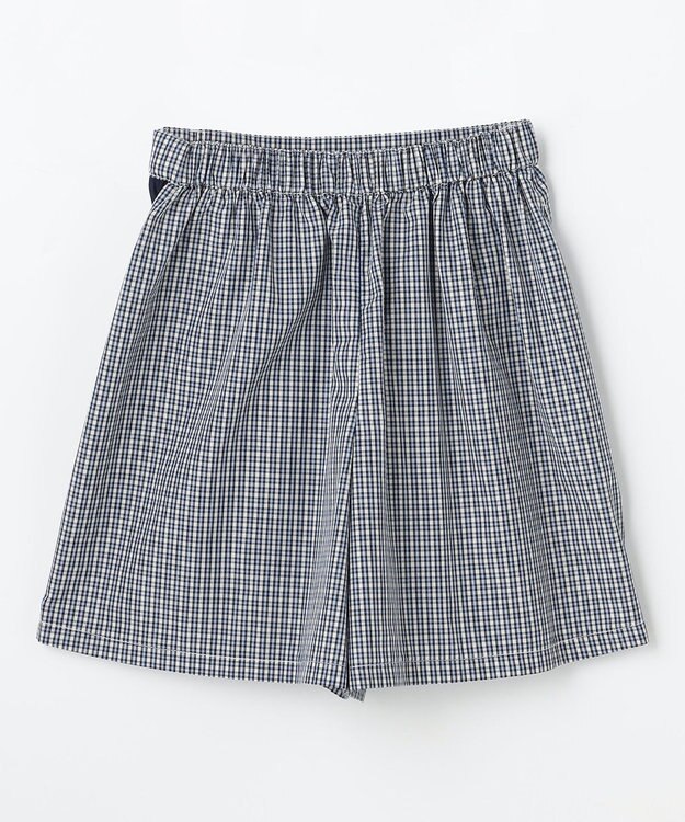 組曲 KIDS 【150-170㎝】 チェックプリーツ キュロット サックスブルー