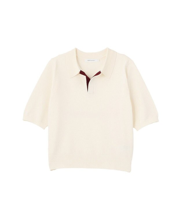 AMERICAN HOLIC 襟付き配色ニット Ivory