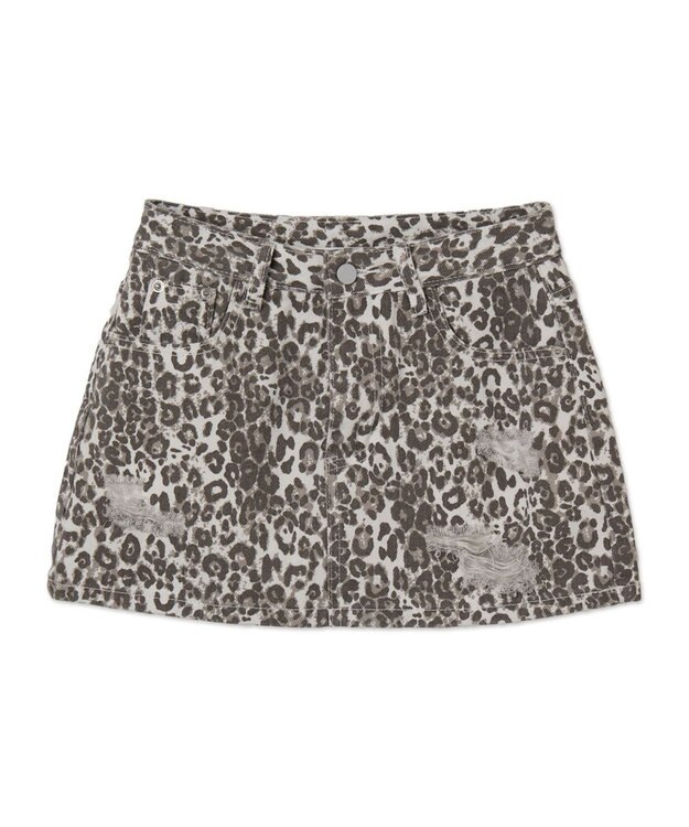 WEGO ダメージレオパードミニスカパン ホワイト