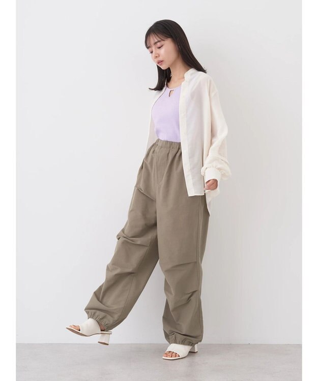 earth music&ecology バルーンシルエットパンツ Khaki